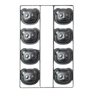 日本千代田同款8连卡通熊猫玛德琳线架烤盘立体熊蛋糕模具