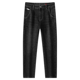 班尼路SK加绒加厚牛仔裤男2025秋冬新款宽松时尚水洗直筒裤子男YS