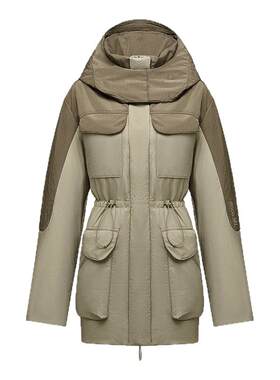 ECCO x NRL联名 新款保暖修身棉服女冬季加厚外套中长款EN253J031