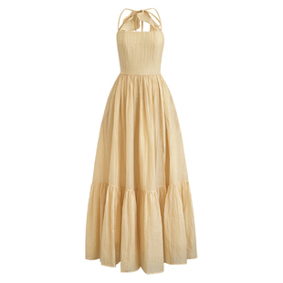 签儿超仙海边度假连衣裙露背长裙高级氛围拍照女神穿搭性感仙女裙