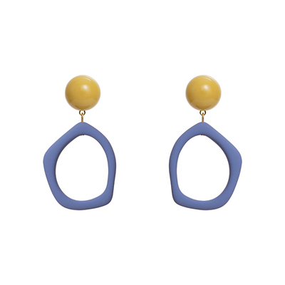 DEMIN百搭不规则撞色耳环女