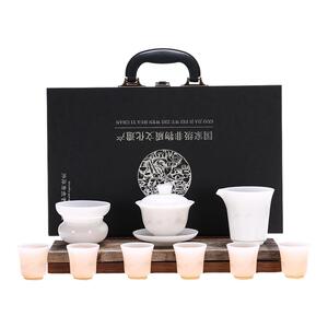 2026轻奢冰种羊脂玉瓷茶具套装
