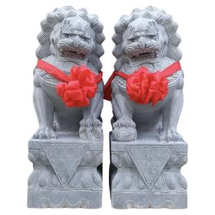 大门口石狮子一对青石精雕大门口大型狮子看门镇宅防腐蚀耐风化