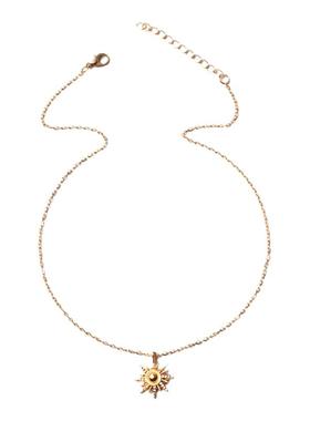 金太阳神项链光芒吊坠太阳短项链颈联毛衣链女