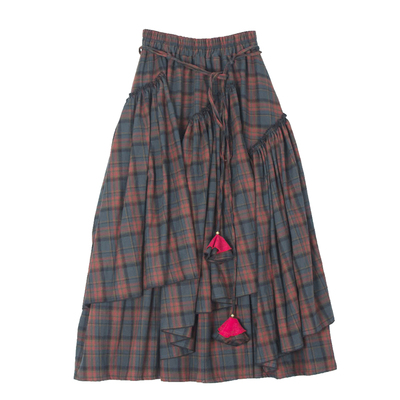 大摆加厚纯棉磨毛高腰显瘦舞裙