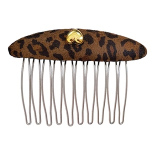 豹纹刘海发梳倒插梳女2026新款高级感碎发整理神器蓬松高颅顶发饰