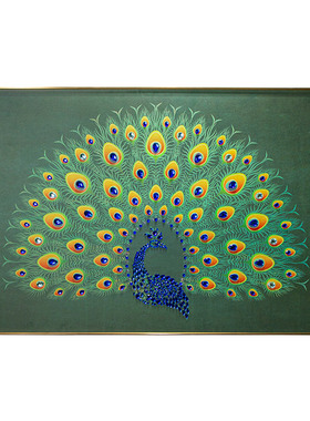 孔雀开屏装饰画入户玄关装饰画