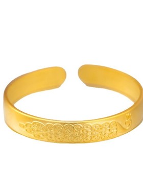 复古仿真镀金传承18k心经手镯