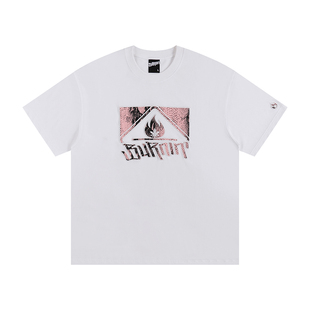 BURNIN*蛇纹贴布方片logo短袖T恤男美式街头国潮嘻哈宽松休闲上衣