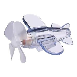 风能发光小飞机风力发电LED亮光彩灯车载摆件装饰品电动车摩托车