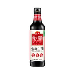 海天金标生抽 500ml/瓶精选优质黄豆酿造酱油炒菜凉拌火锅调味品