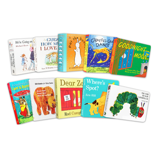 弘书阁英语文库之十大启蒙英语绘本 英文原版 含棕熊毛毛虫DearZoo我是小兔拍拍小兔晚安月亮小玻在哪里猎熊猜猜我有多爱你等