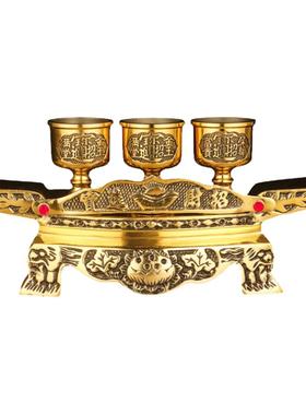 纯铜招财进宝底座供杯