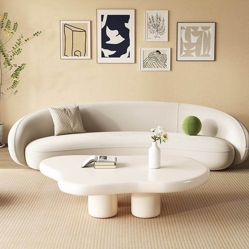 奶油风云朵茶几客厅家用台简约新款轻茶桌奢2024小户型极简茶现代