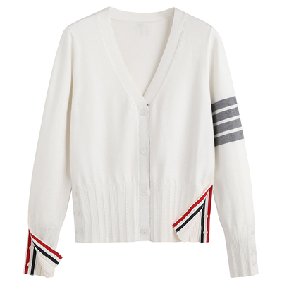 新款学院风tbb小外套v领修身毛衣