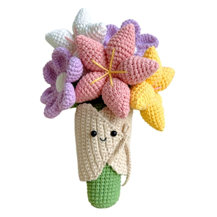 DIY手工钩织jelly手捧花玩偶毛线编织材料包婚礼花束玫瑰花礼物女