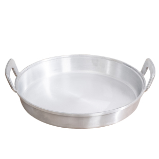 铝平底锅家用商用老式加厚煎锅双耳铝锅大号铝烙饼锅铝鏊子电磁炉