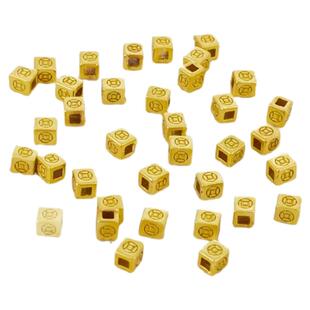 沙金色方块铜钱隔珠金钱币大孔4mm串珠孔珠手链项链垫片diy饰品