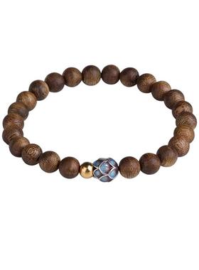 【自营】daisy beauty然奇楠沉香手串女双圈蓝莲花转运珠女新中式