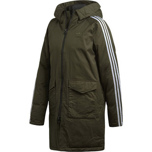 Adidas/阿迪达斯三叶草女子中长款休闲保暖运动羽绒服DH4580