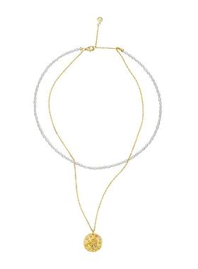 狮子座双层珍珠项链女叠戴