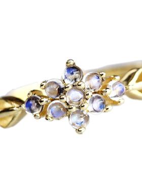 戒指日式月光石细款ins小众闺蜜