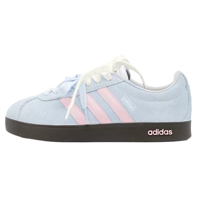 阿迪达斯球鞋定制adidas VL COURT冰雾桃桃男女梦幻蓝粉低帮板鞋