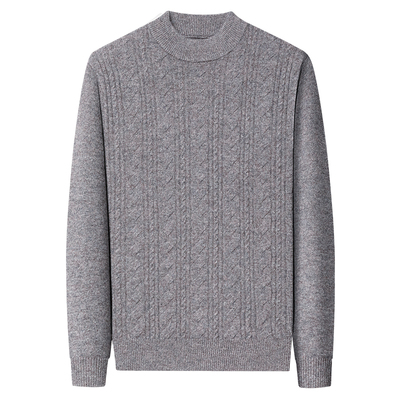 罗蒙100%纯羊毛衫男士冬季加厚