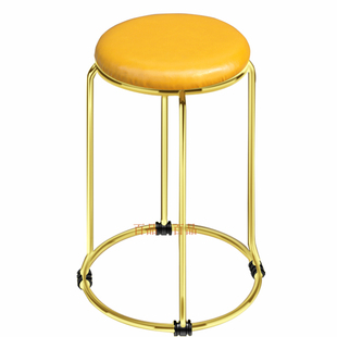 椅子金银色轻奢圆凳酒店餐厅档口培训书桌可重叠茶几凳换鞋收纳凳