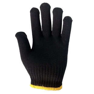 劳保手套男女士小号S码加厚耐磨棉线黑尼龙手套工地耐用工作劳动