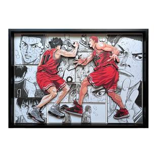 灌篮高手新世纪击掌超大纸艺立体画客厅玄关装饰挂画男友节日礼物