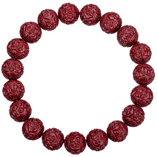 天然朱砂手链祥云珠子手串原矿石红紫金砂本命年手链男2025年新款