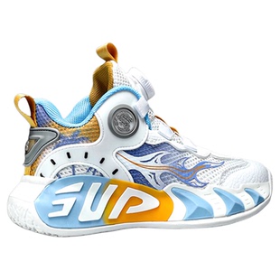 乔丹格兰男童皮面运动鞋儿童篮球鞋跑步秋冬季加绒2025新款学生网