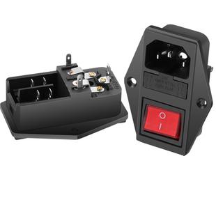 三合一品字插座开关带双保险带灯医疗设备ac电源插座公座石墨烯线