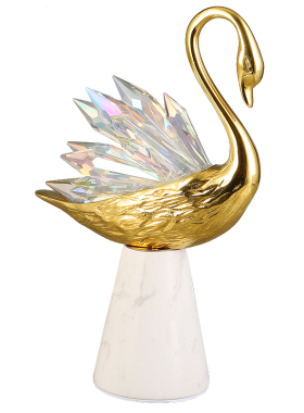 客厅家居摆件黄铜天然玛瑙水晶石