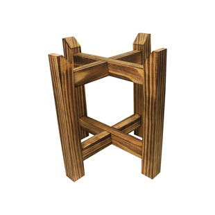 古法鱼缸实木底座陶瓷水缸酒坛石磨茶叶罐底托支架十字双层花盆架