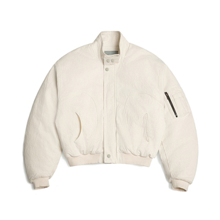 SUNINWAVE 「白月光」廓形弯刀立领棉服bomber加厚白色vibe棉衣冬