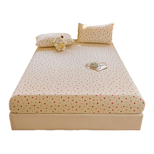 A类皱皱纱床笠单件双人床罩席梦思床垫保护套全包防滑床单三件套