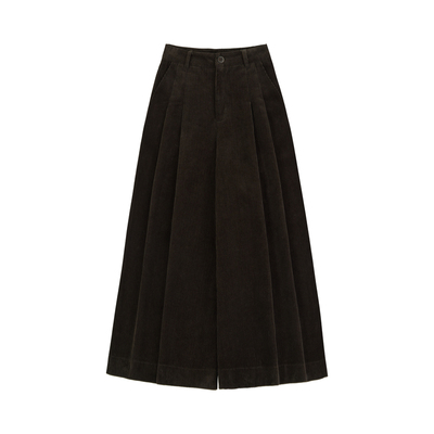 MISAZ复古灯芯绒加厚阔腿八分裤