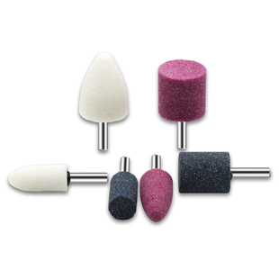 工业砂轮磨头6mm柄白刚玉红色棕尖平头椭圆柱圆锥子弹头小电磨头