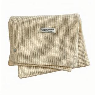 黑色针织围巾男生秋冬季加厚保暖骑车2025新款不掉毛护颈围脖男士