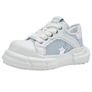 马克华菲男鞋夏季透气板鞋厚底增高老爹鞋男2026新款鞋子男款潮鞋