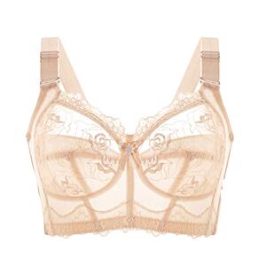 超薄内衣女 大胸显小文胸全罩杯收副乳性感上托无钢圈大码bra缩胸