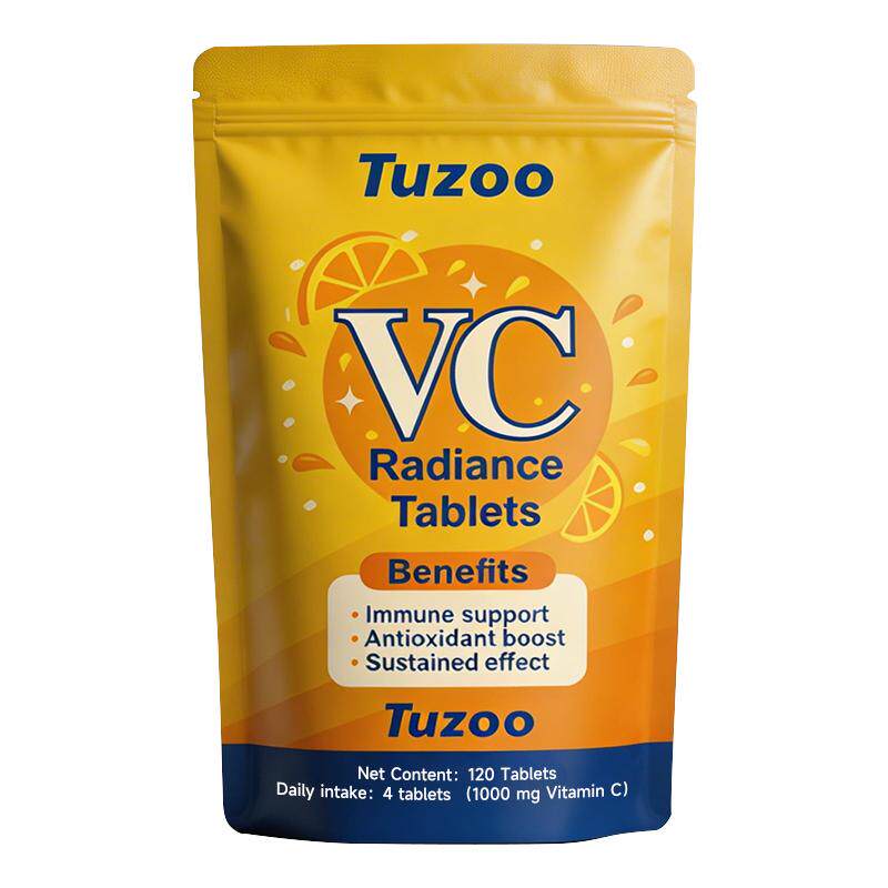 Tuzoo进口持续型维C焕彩片VC1000mg维生素C高含量120片/袋
