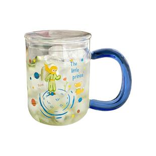 可爱卡通水杯星球男孩玻璃杯家用创意韩式带把杯大容量早餐牛奶杯