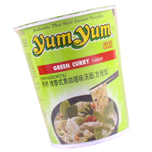 泰国进口方便面 养养牌yumyum冬阴功泰式青咖喱汤面杯面70g【杯装