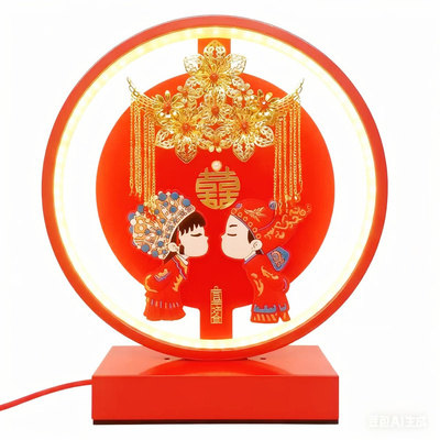 婚庆红色新人礼物长明床头灯