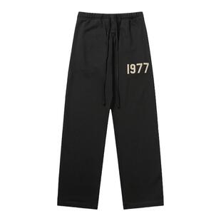 FEAR OF GOD FOG复线ESSENTIALS植绒1977直筒卫裤男宽松休闲长裤