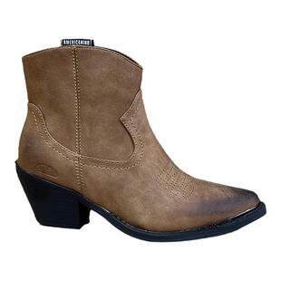 2024新款粗跟短筒西部靴外贸欧美中跟尖头复古刺绣牛仔短靴时装靴