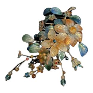 【幻影碟】羽钿坊原创汉服女神发饰锦鲤琉璃流苏发簪圣母环发冠仙